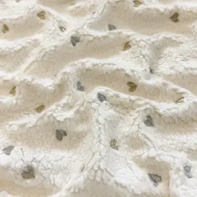 Sherpa SOFT EMBROIDERY Hearts silver gold