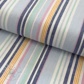 Katoenen stof YARN DYED Sea stripe blue