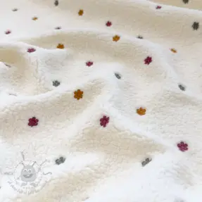 Mantelstof TEDDY EMBROIDERY Cuties ecru