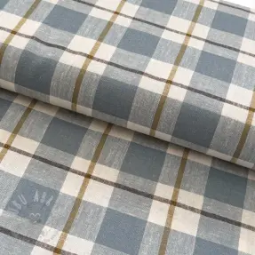 Viscose met linnen YARN DYED Checks Marion old blue