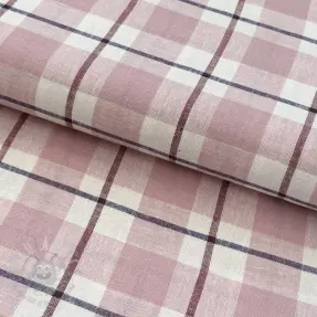 Viscose met linnen YARN DYED Checks Marion old rose
