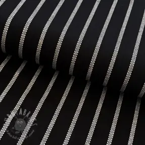 Viscose met linnen YARN DYED Dashed strip black