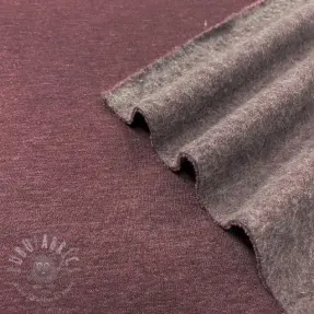 Geruwde sweaterstof JOGGING aubergine melange