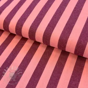 Katoenen stof YARN DYED NOVA Stripe aubergine