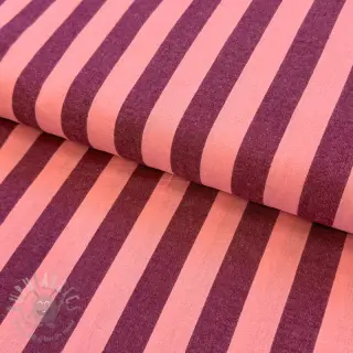 Katoenen stof YARN DYED NOVA Stripe aubergine