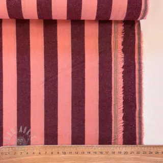 Katoenen stof YARN DYED NOVA Stripe aubergine