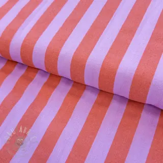 Katoenen stof YARN DYED NOVA Stripe lavender orange