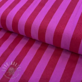 Katoenen stof YARN DYED NOVA Stripe red fuchsia