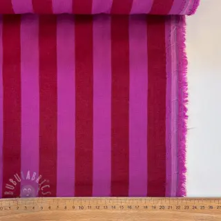 Katoenen stof YARN DYED NOVA Stripe red fuchsia