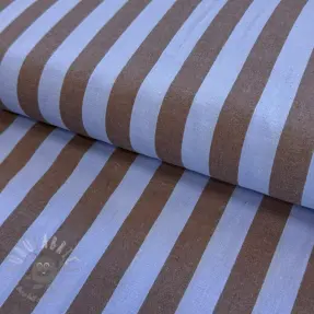 Katoenen stof YARN DYED NOVA Stripe blue brown