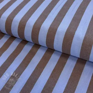 Katoenen stof YARN DYED NOVA Stripe blue brown