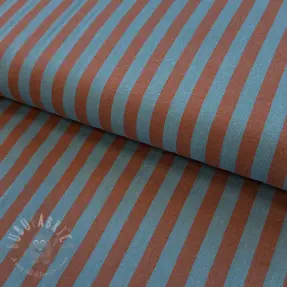 Katoenen stof YARN DYED BIG Stripes brown