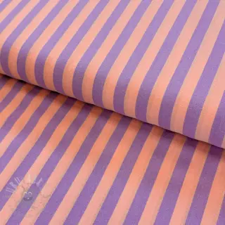 Katoenen stof YARN DYED BIG Stripes peach