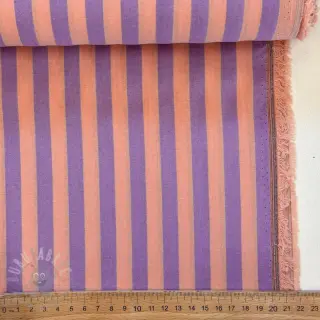 Katoenen stof YARN DYED BIG Stripes peach
