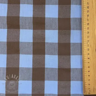 Katoenen stof YARN DYED SONJA Checks blue brown