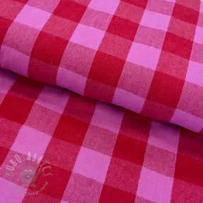 Katoenen stof YARN DYED SONJA Checks red fuchsia