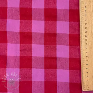 Katoenen stof YARN DYED SONJA Checks red fuchsia