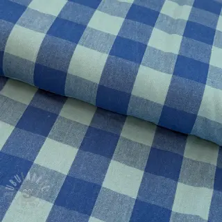 Katoenen stof YARN DYED SONJA Checks blue green