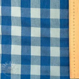 Katoenen stof YARN DYED SONJA Checks blue green