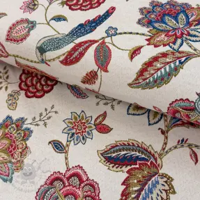 Decoratiestof jacquard Palampore blanc