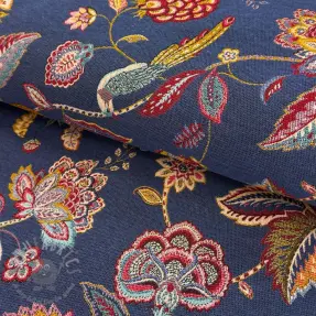 Decoratiestof jacquard Palampore bleu