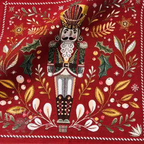 Decoratiestof jacquard Casse-Noisette rouge design B PANEL