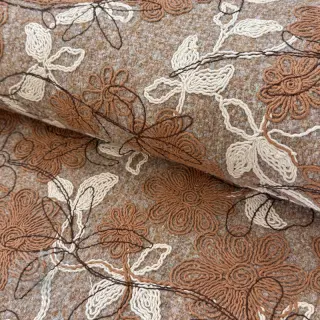 Mantelstof WOOLY EMBROIDERY Petra beige