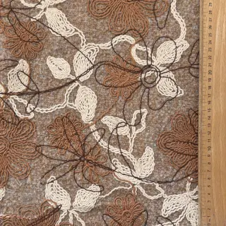 Mantelstof WOOLY EMBROIDERY Petra beige