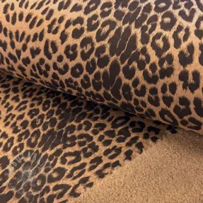 Mantelstof TEDDY SUEDE Panther LEO light brown