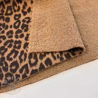 Mantelstof TEDDY SUEDE Panther LEO light brown