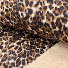 Mantelstof TEDDY SUEDE Panther LEO cognac