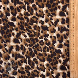 Mantelstof TEDDY SUEDE Panther LEO cognac