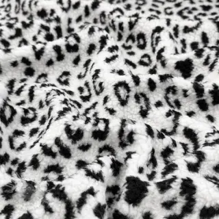 Mantelstof TEDDY Panther love off white