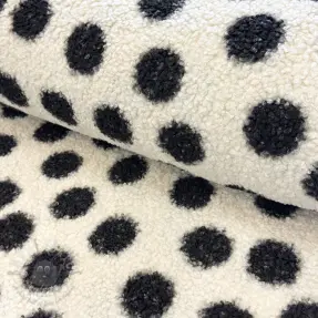 Mantelstof TEDDY Big dots black