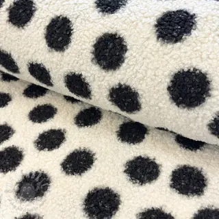 Mantelstof TEDDY Big dots black