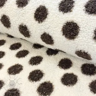 Mantelstof TEDDY Big dots brown