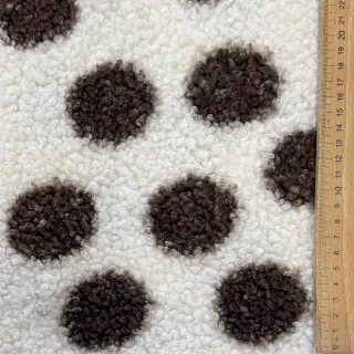 Mantelstof TEDDY Big dots brown