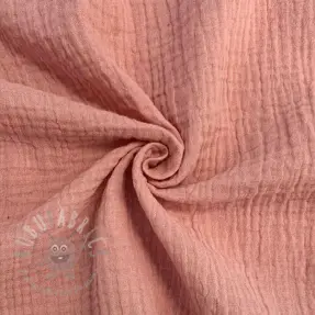 Dubbelgaas/mousseline soft rose ORGANIC