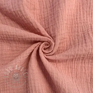 Dubbelgaas/mousseline soft rose ORGANIC