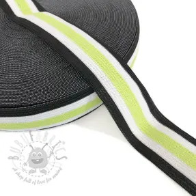 Glad elastiek 3 cm Side stripe lime