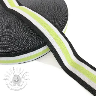 Glad elastiek 3 cm Side stripe lime