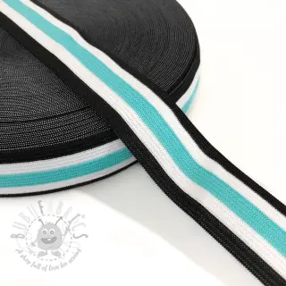 Glad elastiek 3 cm Side stripe mint