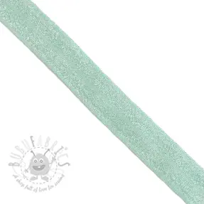 Omvouwelastiek glitter 20 mm mint