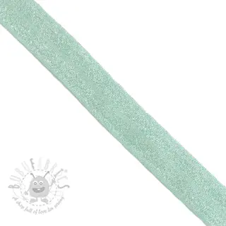 Omvouwelastiek glitter 20 mm mint