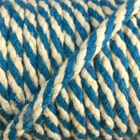 Katoenen koord 5 mm turqouise ecru
