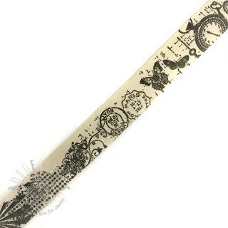 Katoenen lint Stamps black