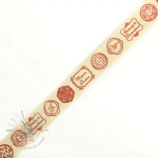 Katoenen lint Stamps pink