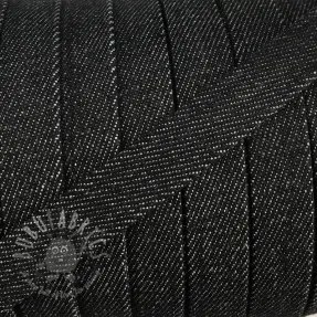 Katoenen koord plat 15 mm Denim black
