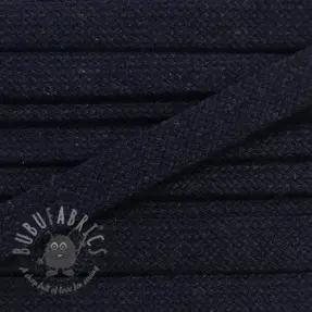 Katoenen koord plat 13 mm blauw donkere