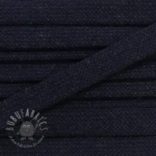 Katoenen koord plat 13 mm blauw donkere